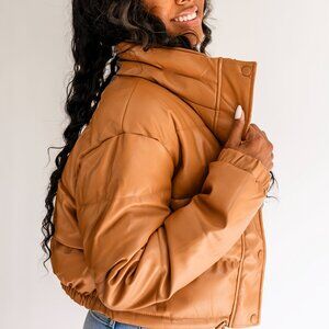 NEW Never Worn Camel Puffer Coat